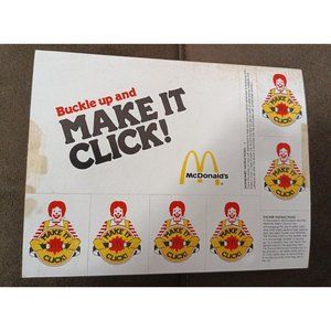 RARE & VTG 1984 McDonald's "Buckle Up and MAKE IT CLICK" Stickers